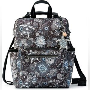 Sakroots Loyola Convertible Backpack Blue and Black